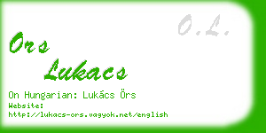 ors lukacs business card