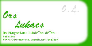 ors lukacs business card